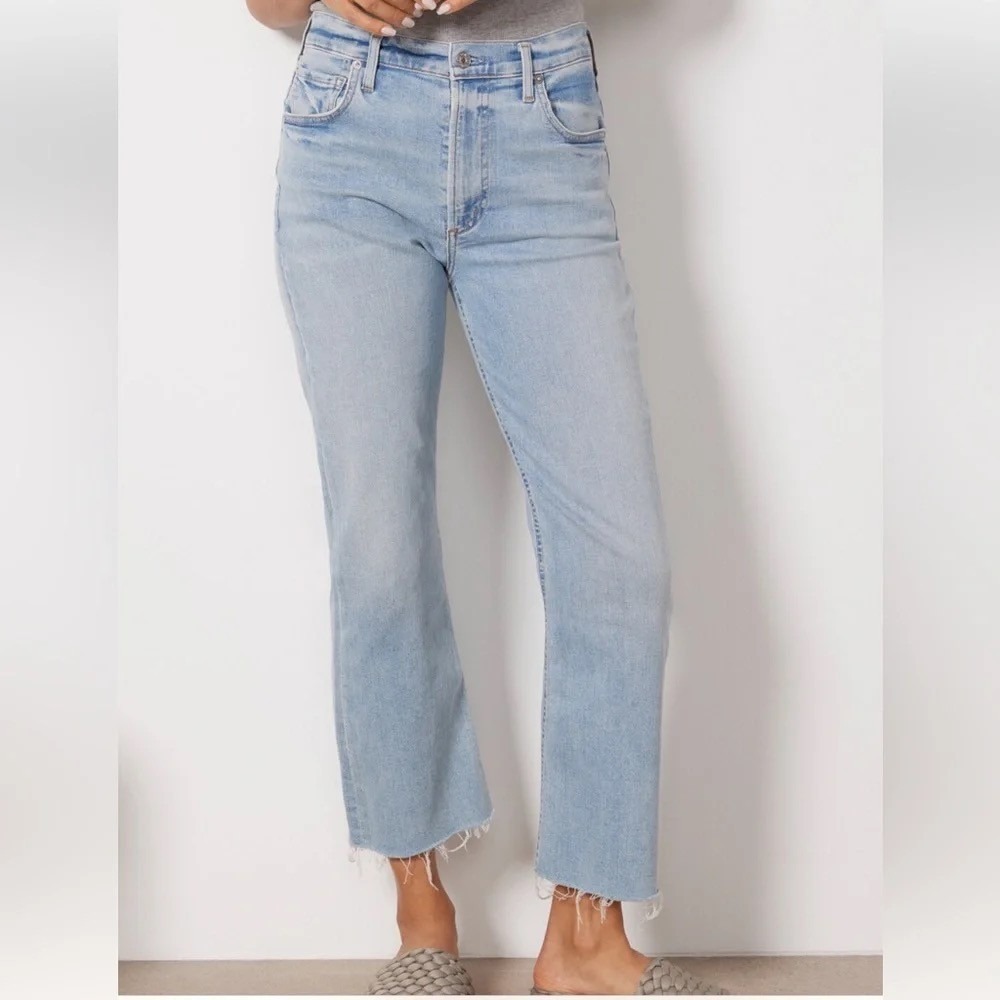 Citizens of Humanity Isola Cropped Bootcut Jeans Light Wash 26 Classic Designer